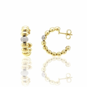 Chimento Armillas Acqua 18ct Yellow Gold 0.13ct Diamond Hoop Earrings