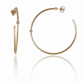 Chimento Bamboo Flirt 18ct Rose Gold 0.20ct Diamond Large Hoop Earrings