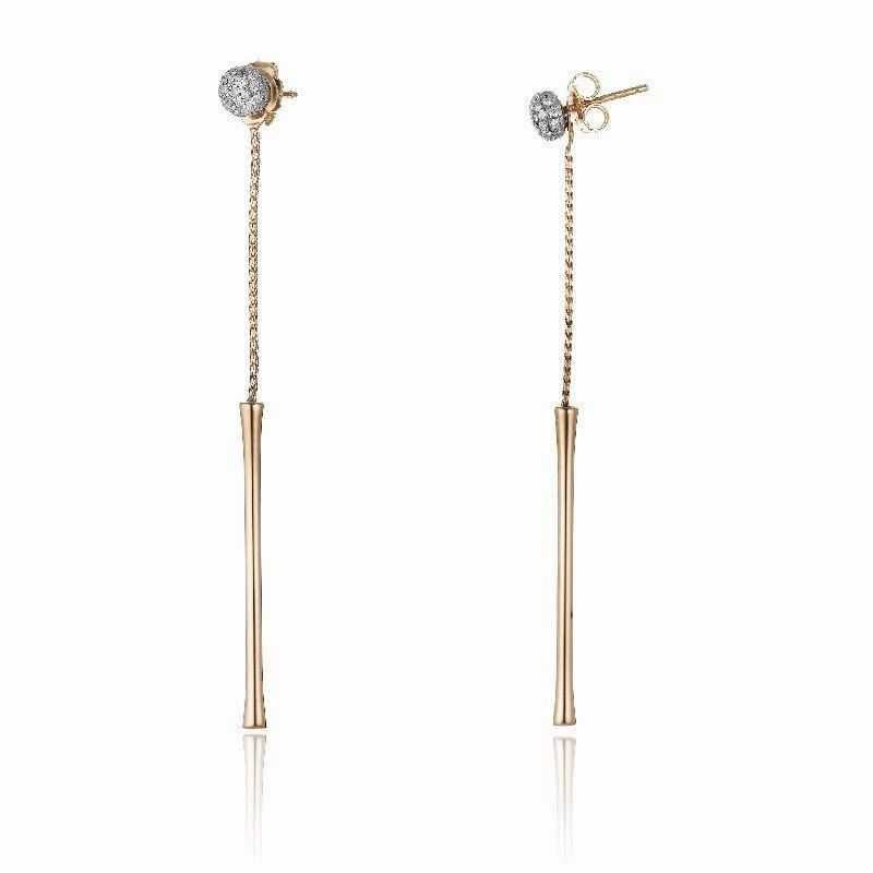 Chimento Bamboo Flirt 18ct Rose Gold 0.43ct Diamond Drop Earrings