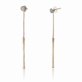 Chimento Bamboo Flirt 18ct Rose Gold 0.43ct Diamond Drop Earrings