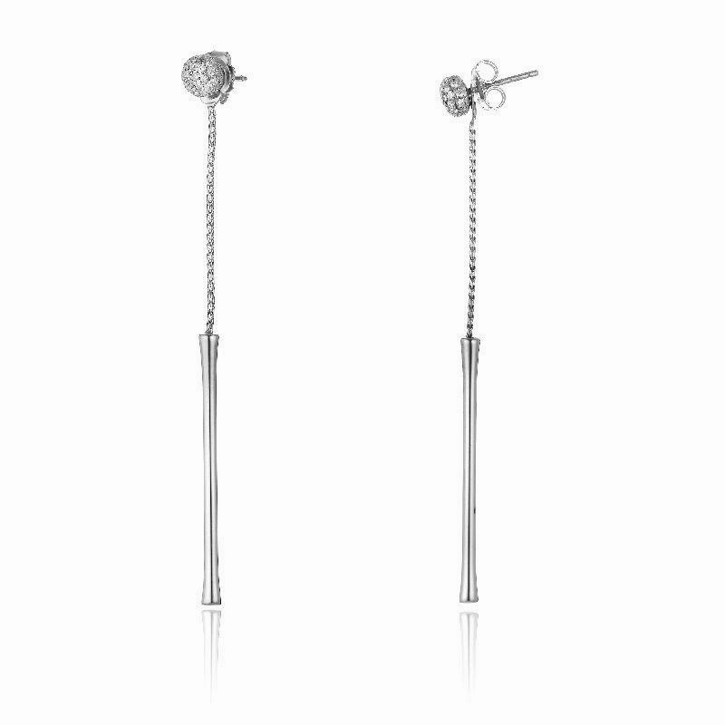 Chimento Bamboo Flirt 18ct White Gold 0.43ct Diamond Drop Earrings