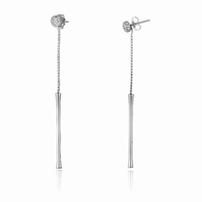 Chimento Bamboo Flirt 18ct White Gold 0.43ct Diamond Drop Earrings