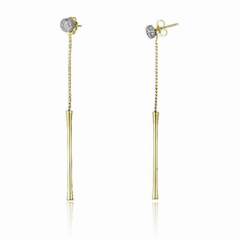 Chimento Bamboo Flirt 18ct Yellow Gold 0.43ct Diamond Drop Earrings