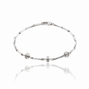Chimento Bamboo Shine 18ct White Gold 0.15ct Diamond Bracelet