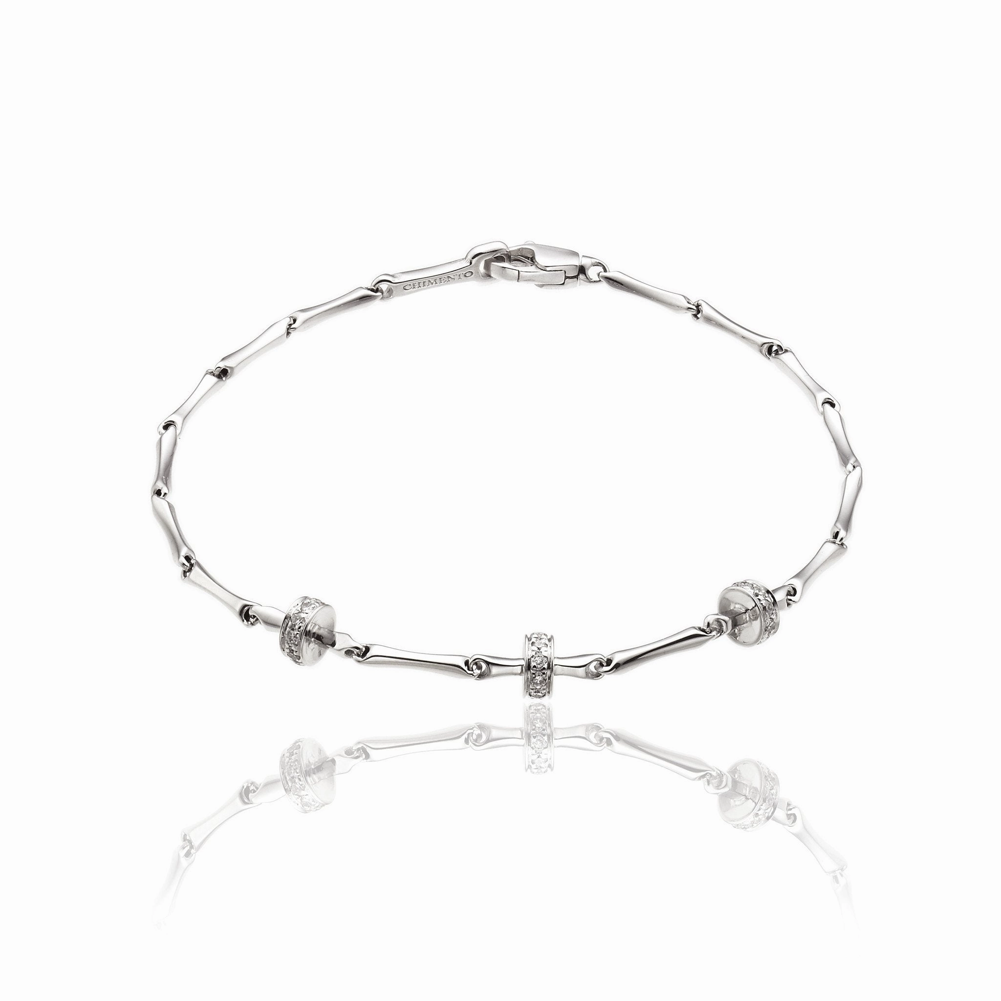 Chimento Bamboo Shine 18ct White Gold 0.15ct Diamond Bracelet