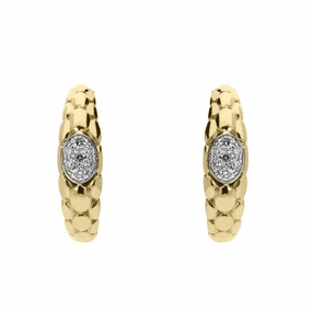 Chimento Stretch 18ct Yellow Gold 0.14ct Diamond Hoop Earrings