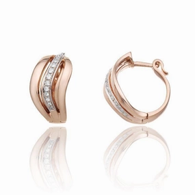 Chimento Stretch Nuvola 18ct Rose Gold 0.28ct Diamond Hoop Earrings