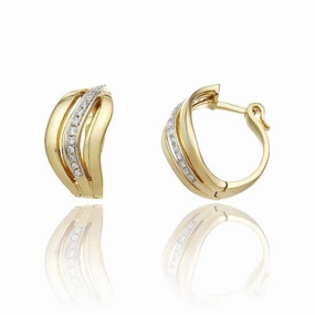 Chimento Stretch Nuvola 18ct Yellow Gold 0.28ct Diamond Hoop Earrings