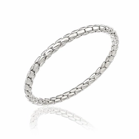 Chimento Stretch Spring 18ct White Gold Wide Bracelet