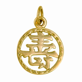 Chinese Goodluck Symbol 9ct YG Pendant