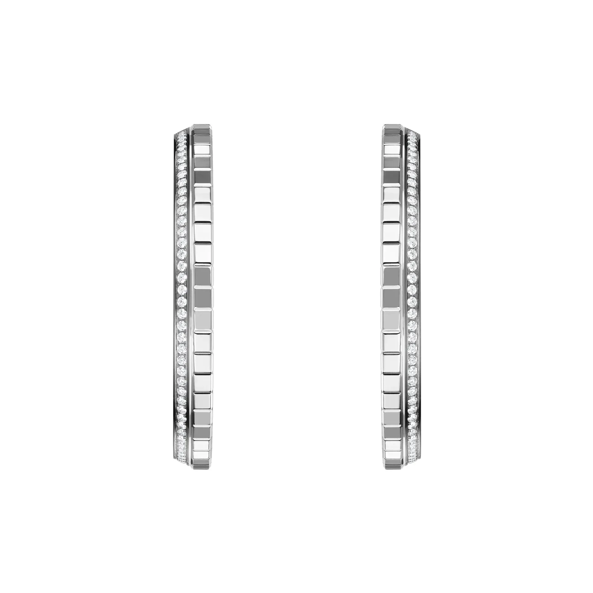 Chopard Ice Cube 18ct White Gold 0.66ct Diamond Large Hoop Earrings