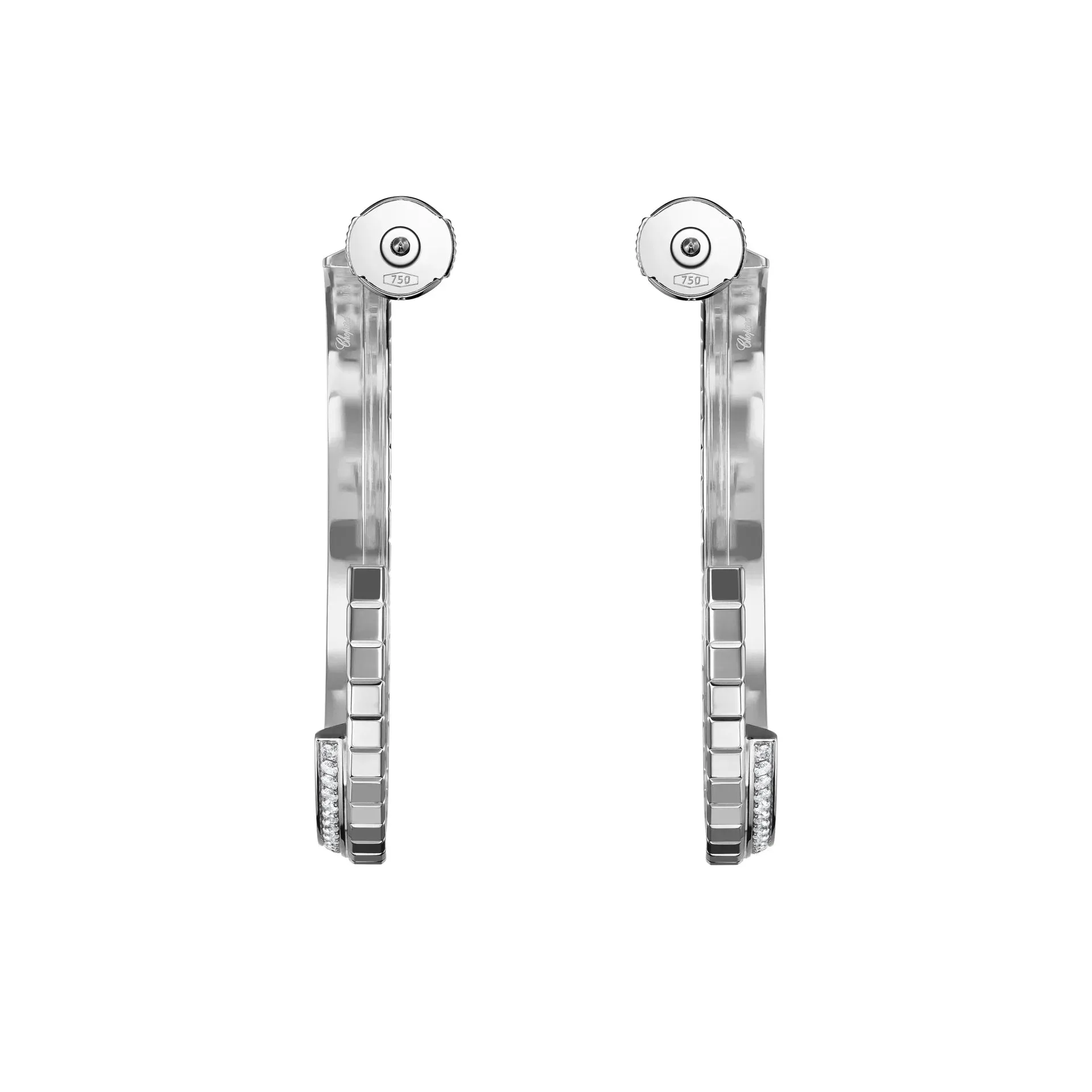 Chopard Ice Cube 18ct White Gold 0.66ct Diamond Large Hoop Earrings