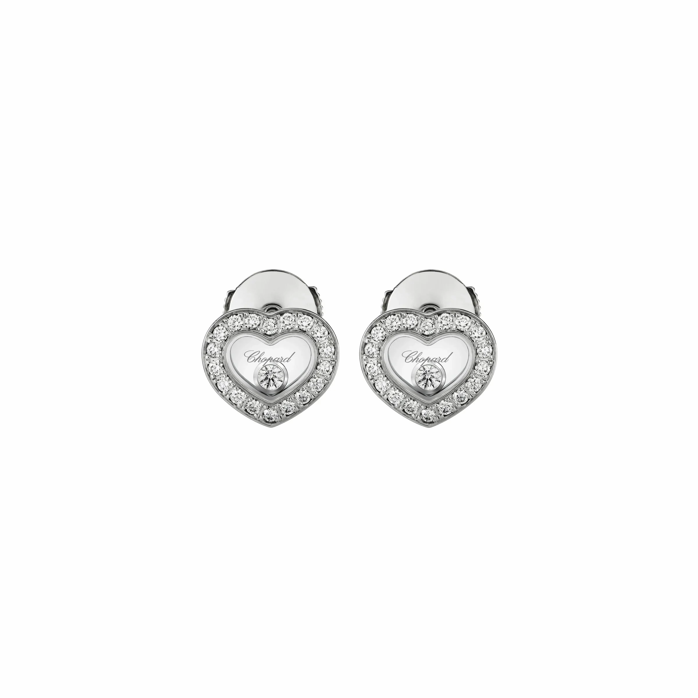 Chopard Happy Diamonds Icons 18ct White Gold 0.38ct Diamond Stud Earrings