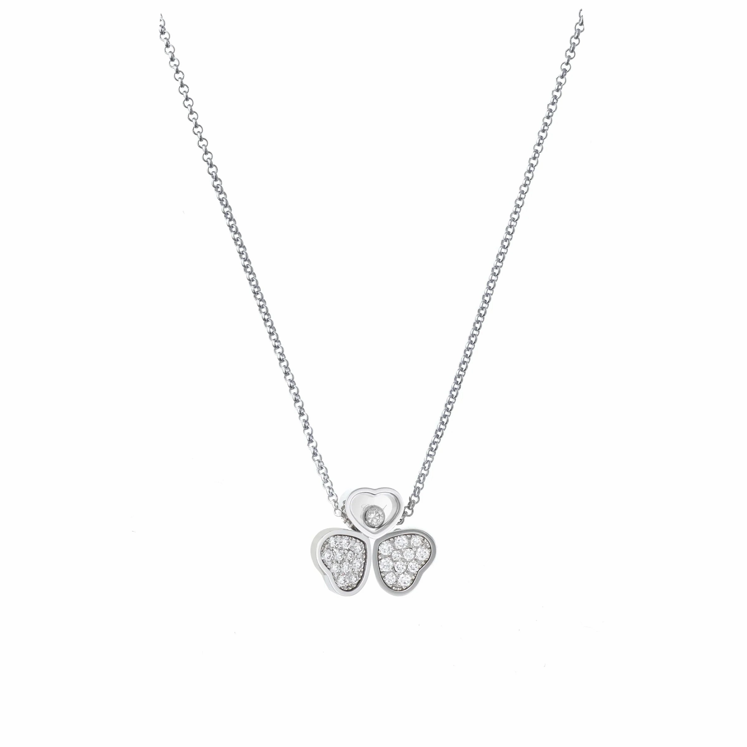 Chopard Happy Hearts Wings 18ct White Gold Diamond Necklace