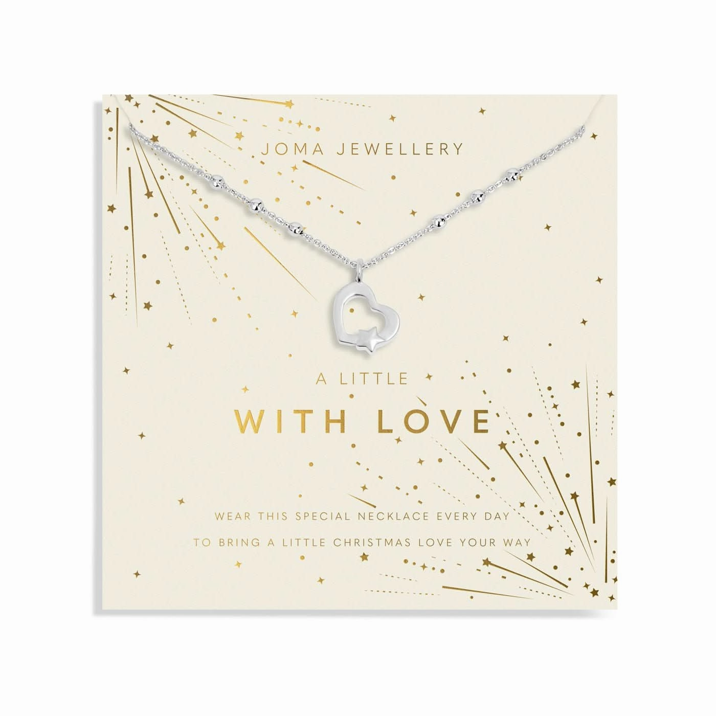 Christmas A Little With Love Silver Plated Necklace 7709