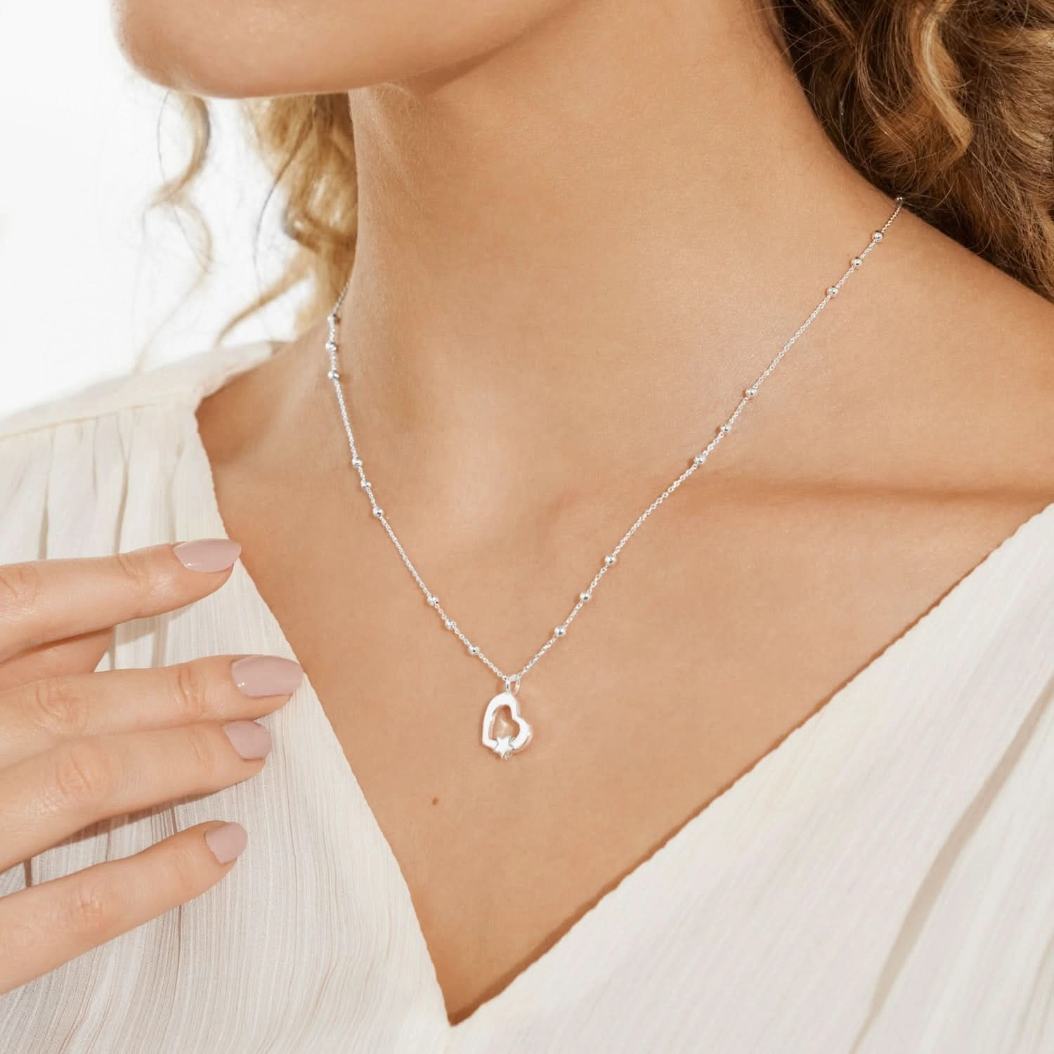 Christmas A Little With Love Silver Plated Necklace 7709