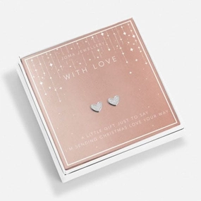 Christmas Beautifully Boxed With Love Silver Box Earrings 6288
