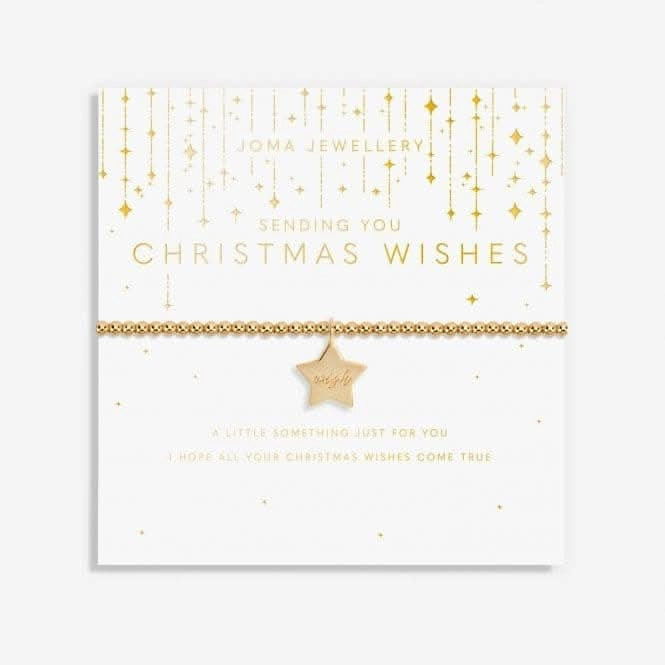Christmas Sending You Christmas Wishes Gold 18cm   3cm Bracelet 6370