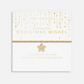 Christmas Sending You Christmas Wishes Gold 18cm   3cm Bracelet 6370