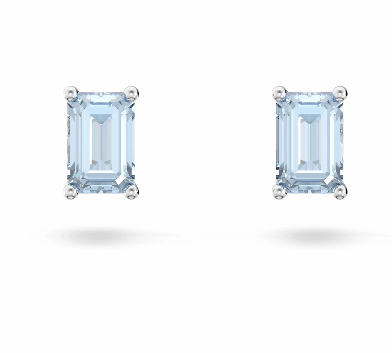 Chroma Cushion Blue Silver Stud Earrings