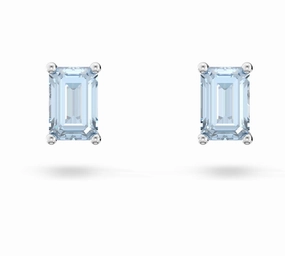 Chroma Cushion Blue Silver Stud Earrings