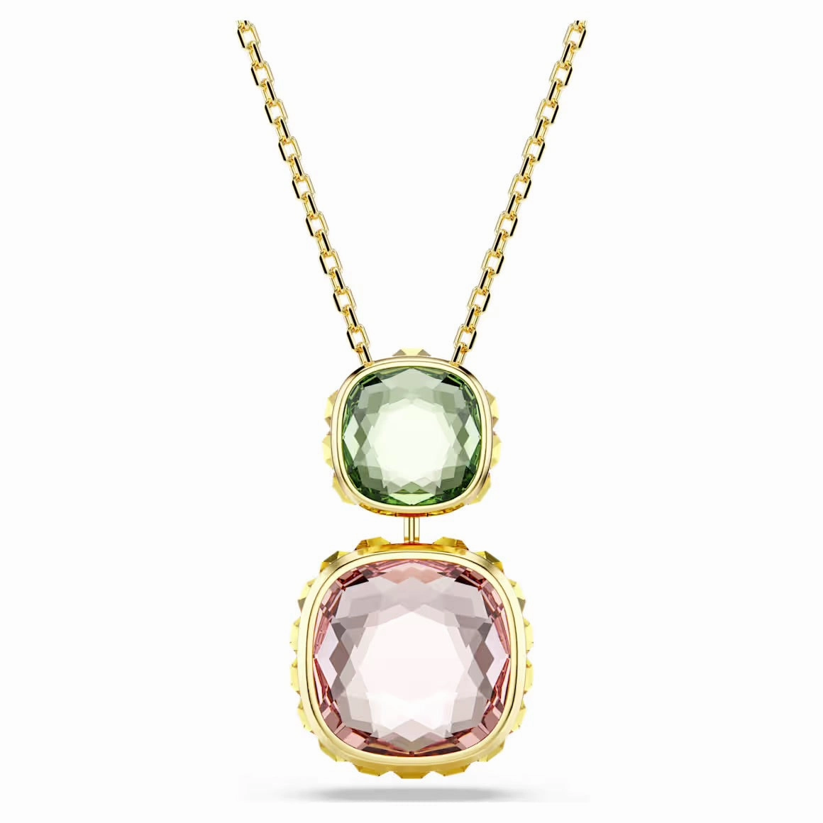 Chroma Multicoloured Cusion Cut Gold Pendant