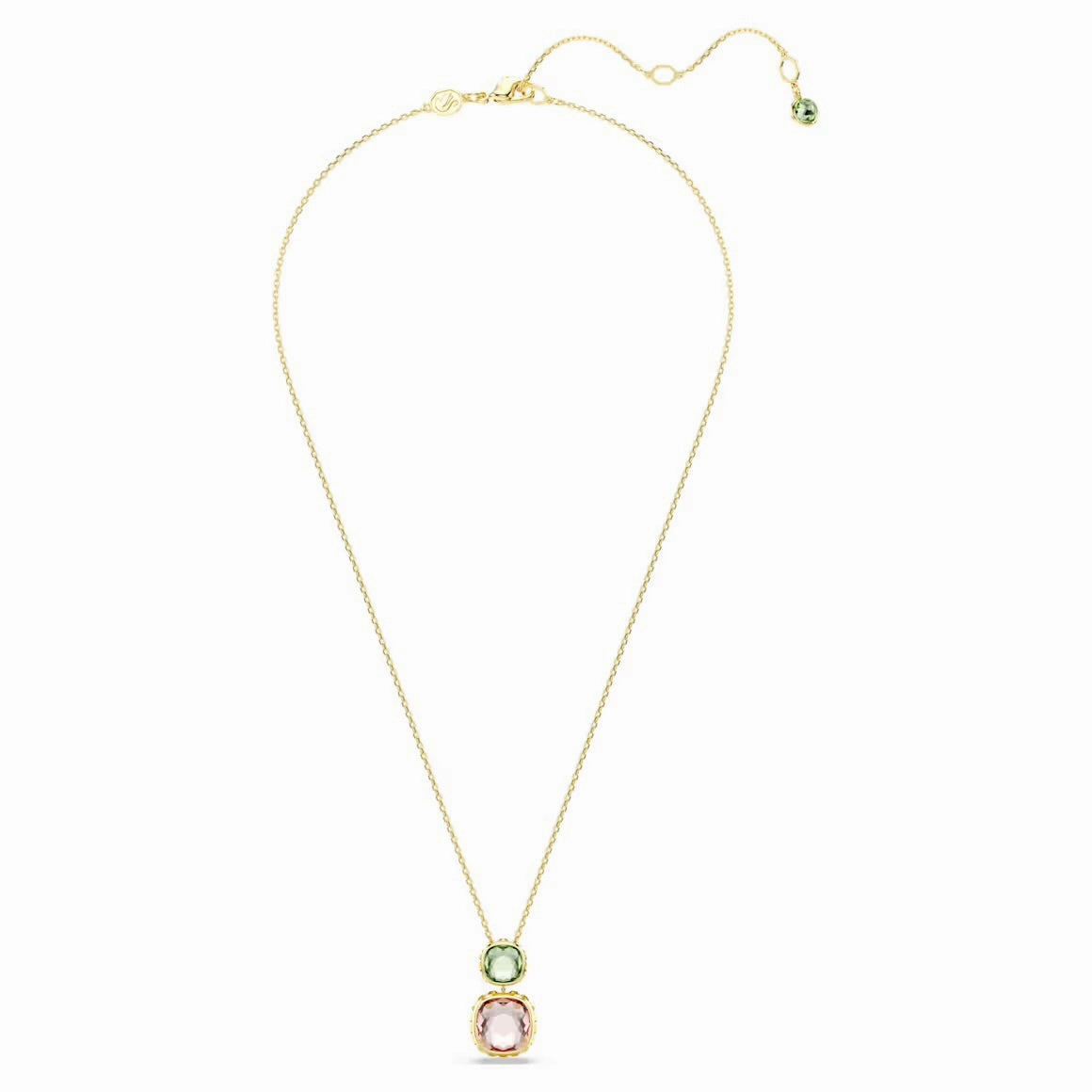 Chroma Multicoloured Cusion Cut Gold Pendant