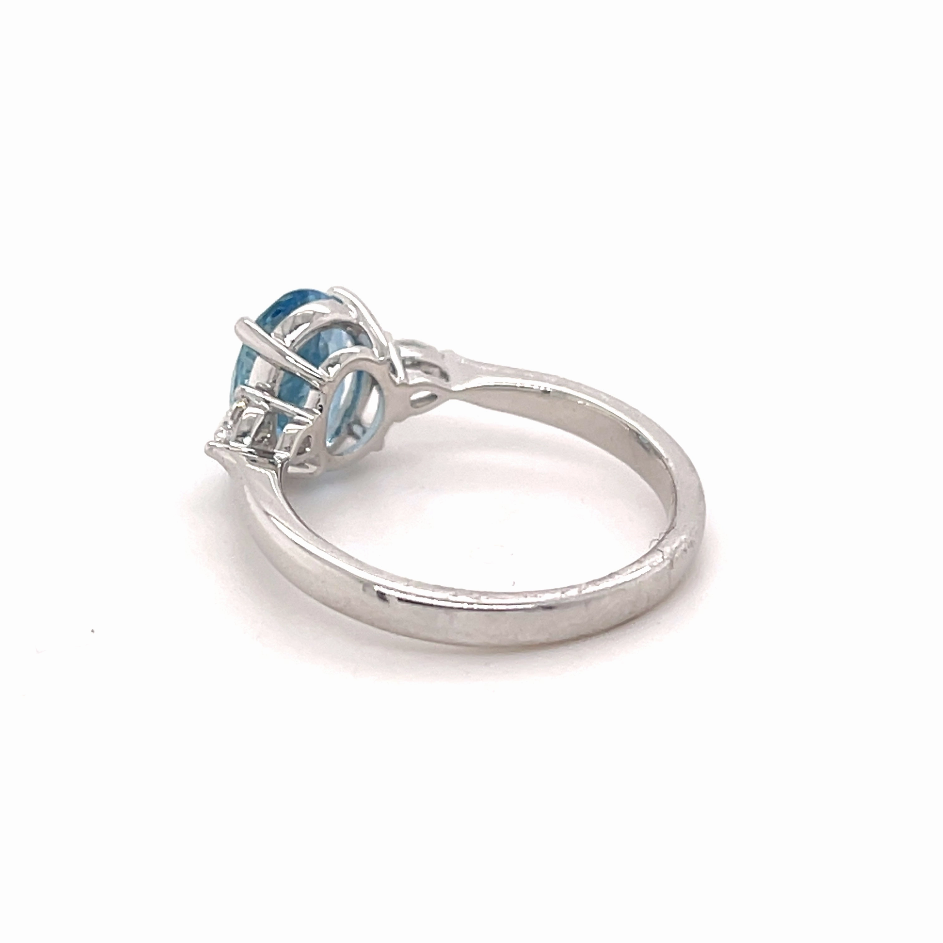 Cleo 14ct White Gold Aqua Marine Ring