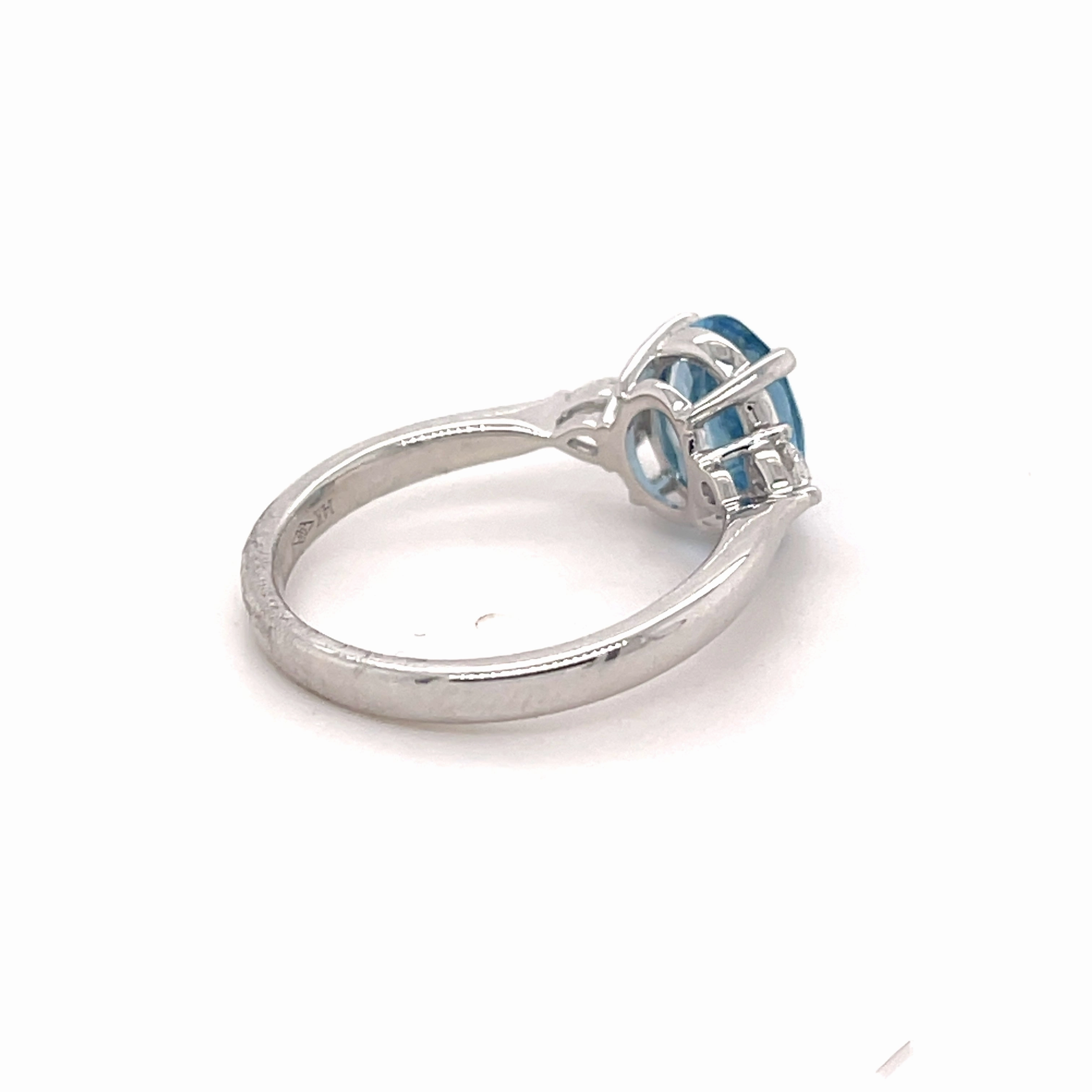 Cleo 14ct White Gold Aqua Marine Ring