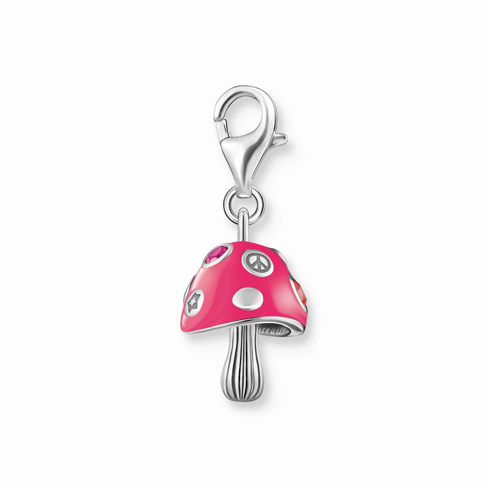 Colourful Mushroom Silver Charm