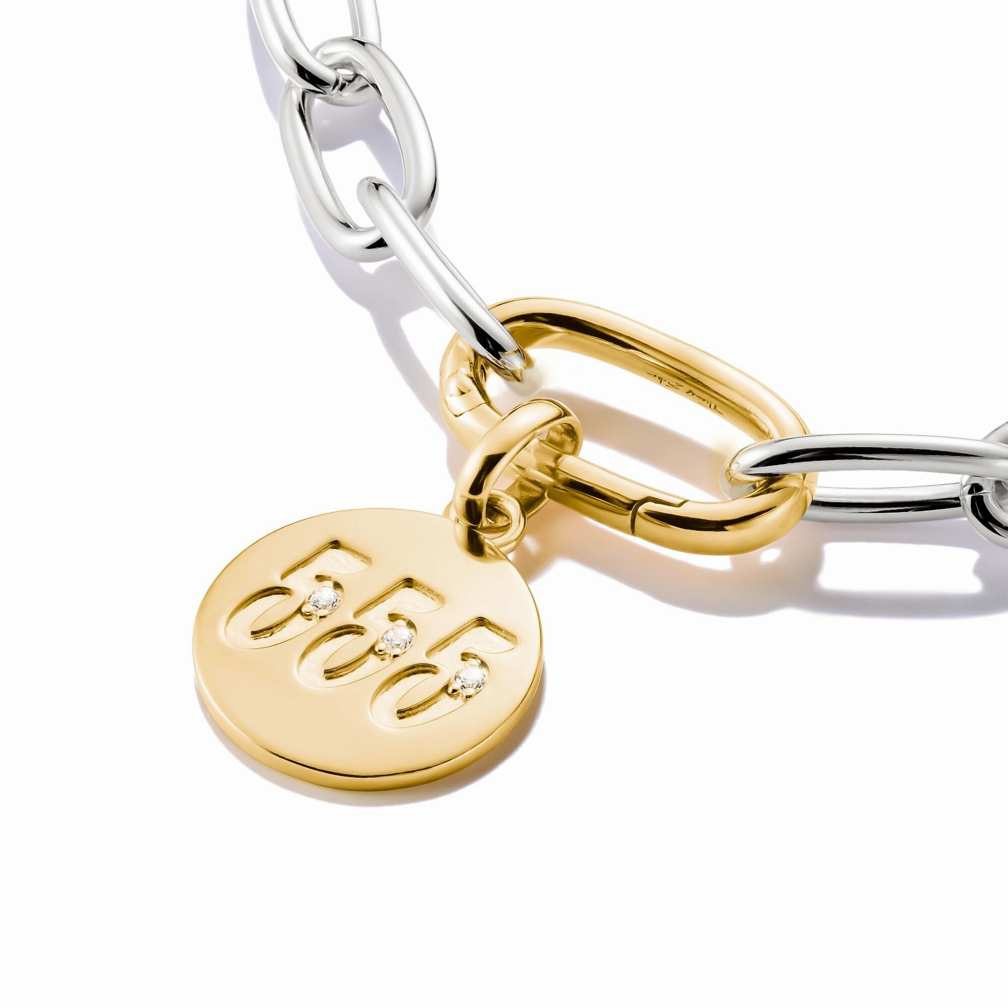 Connect Charm angel number 555 with stones Gold