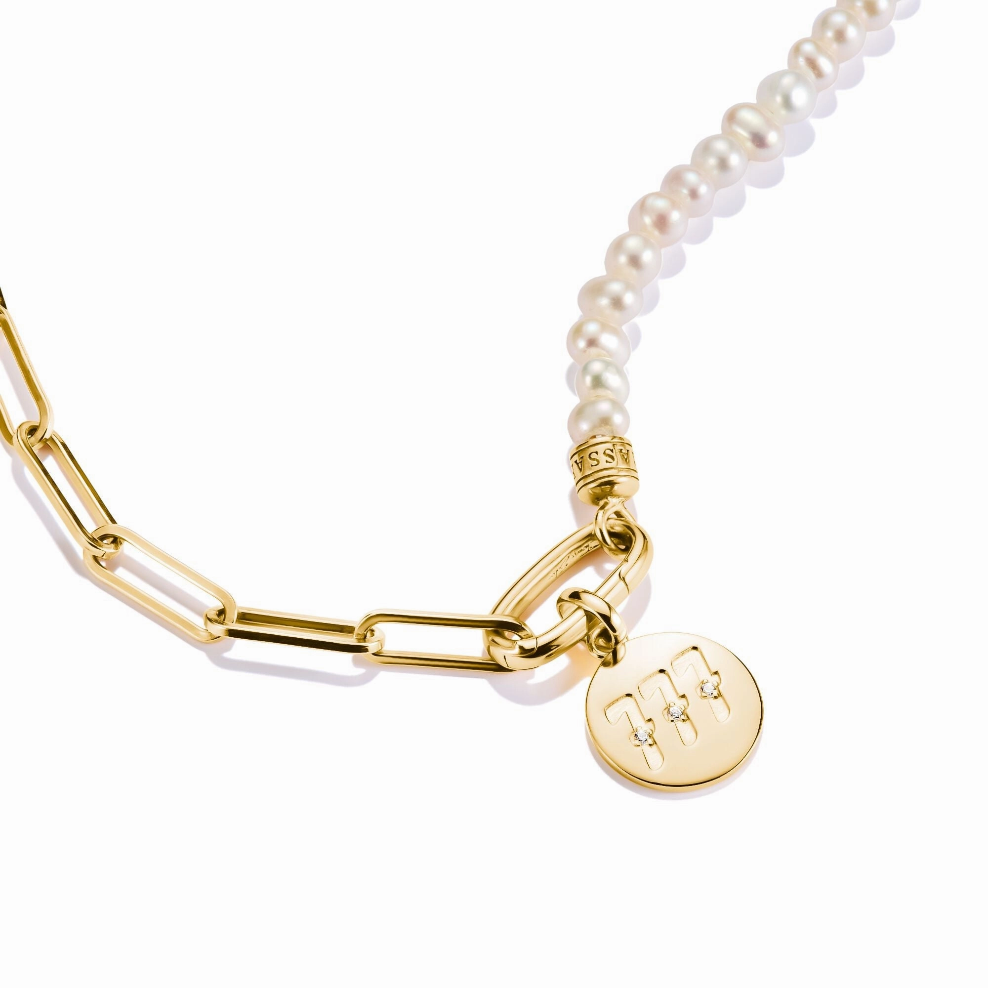 Connect Charm angel number 777 with stones Gold