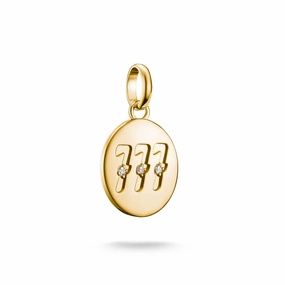 Connect Charm angel number 777 with stones Gold