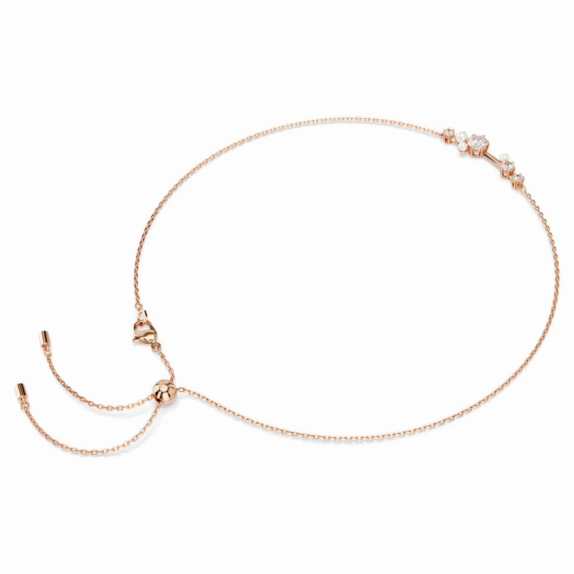 Constella Pearl & Round Cuts Rosegold Necklace