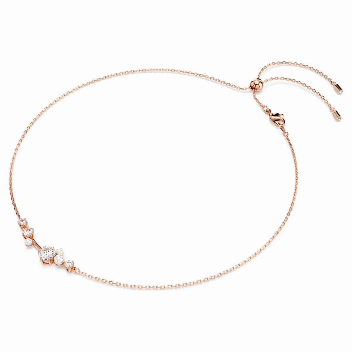 Constella Pearl & Round Cuts Rosegold Necklace