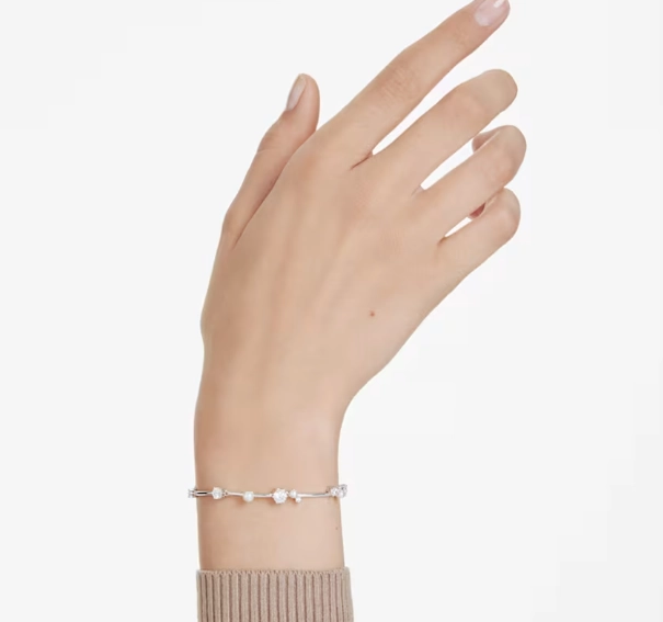 Constella Pearl & Round Cuts Silver Bracelet