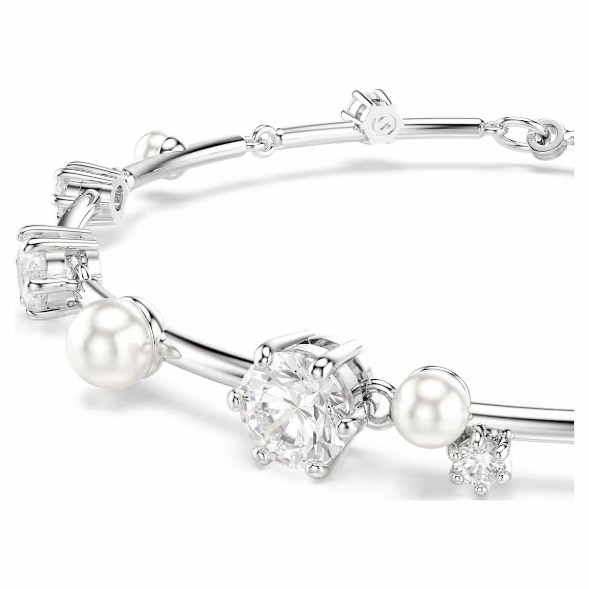 Constella Pearl & Round Cuts Silver Bracelet