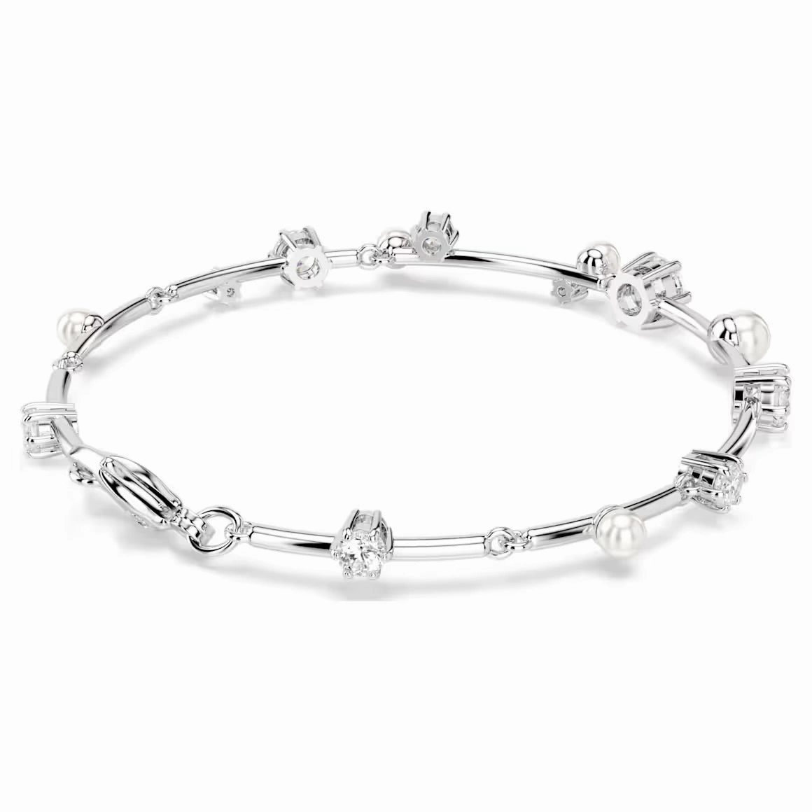 Constella Pearl & Round Cuts Silver Bracelet