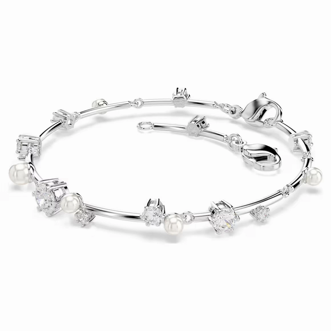 Constella Pearl & Round Cuts Silver Bracelet