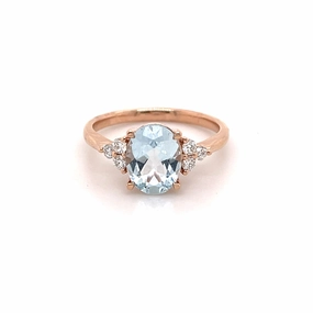 Coralia 14ct Rose Gold Aquamarine Ring