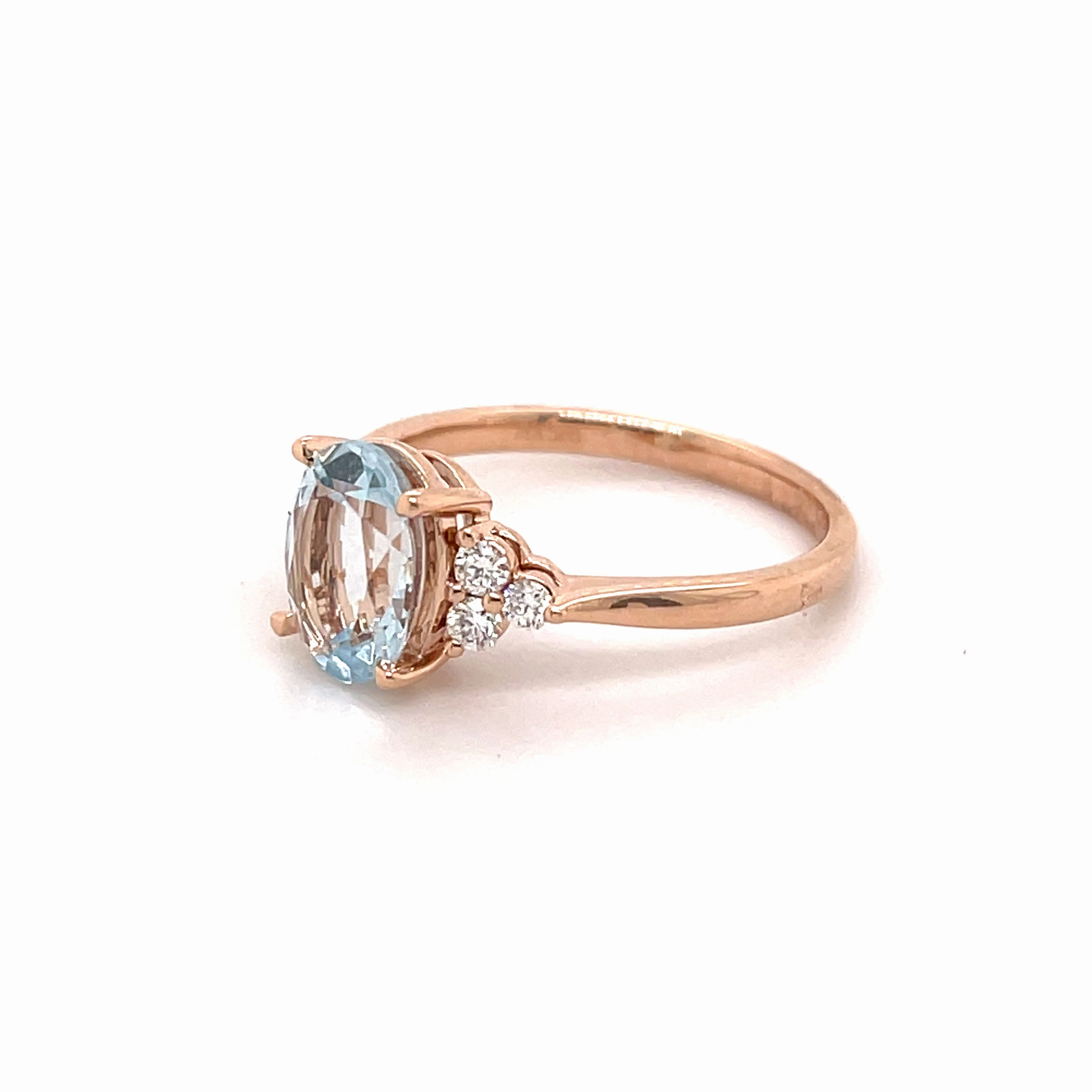Coralia 14ct Rose Gold Aquamarine Ring