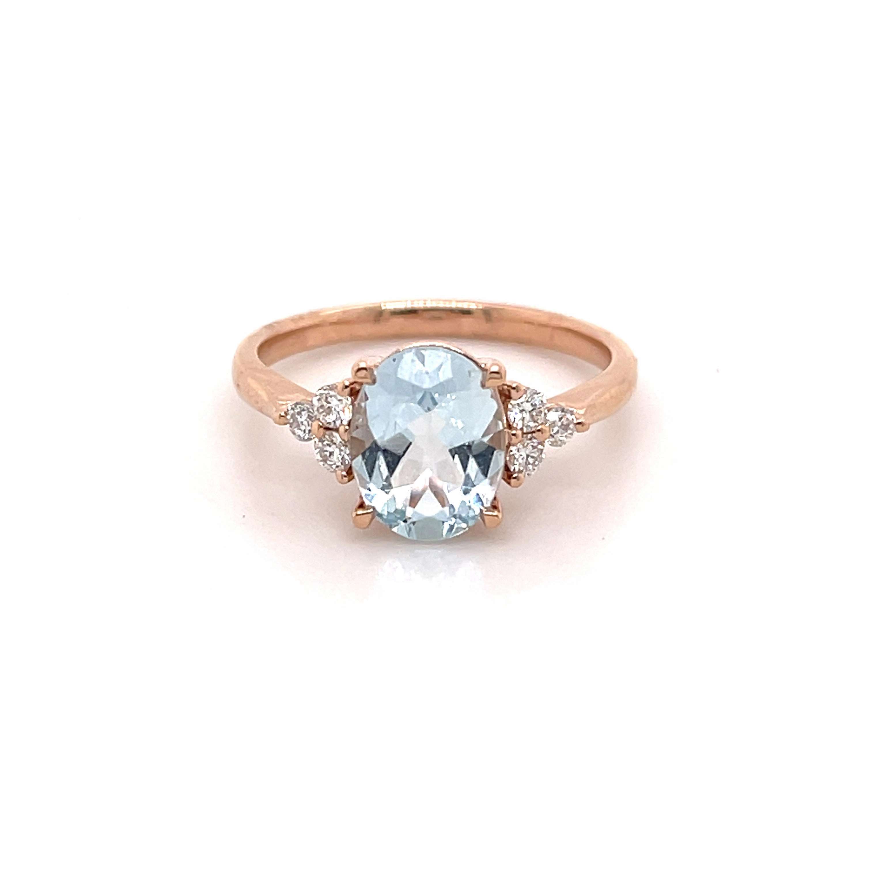 Coralia 14ct Rose Gold Aquamarine Ring