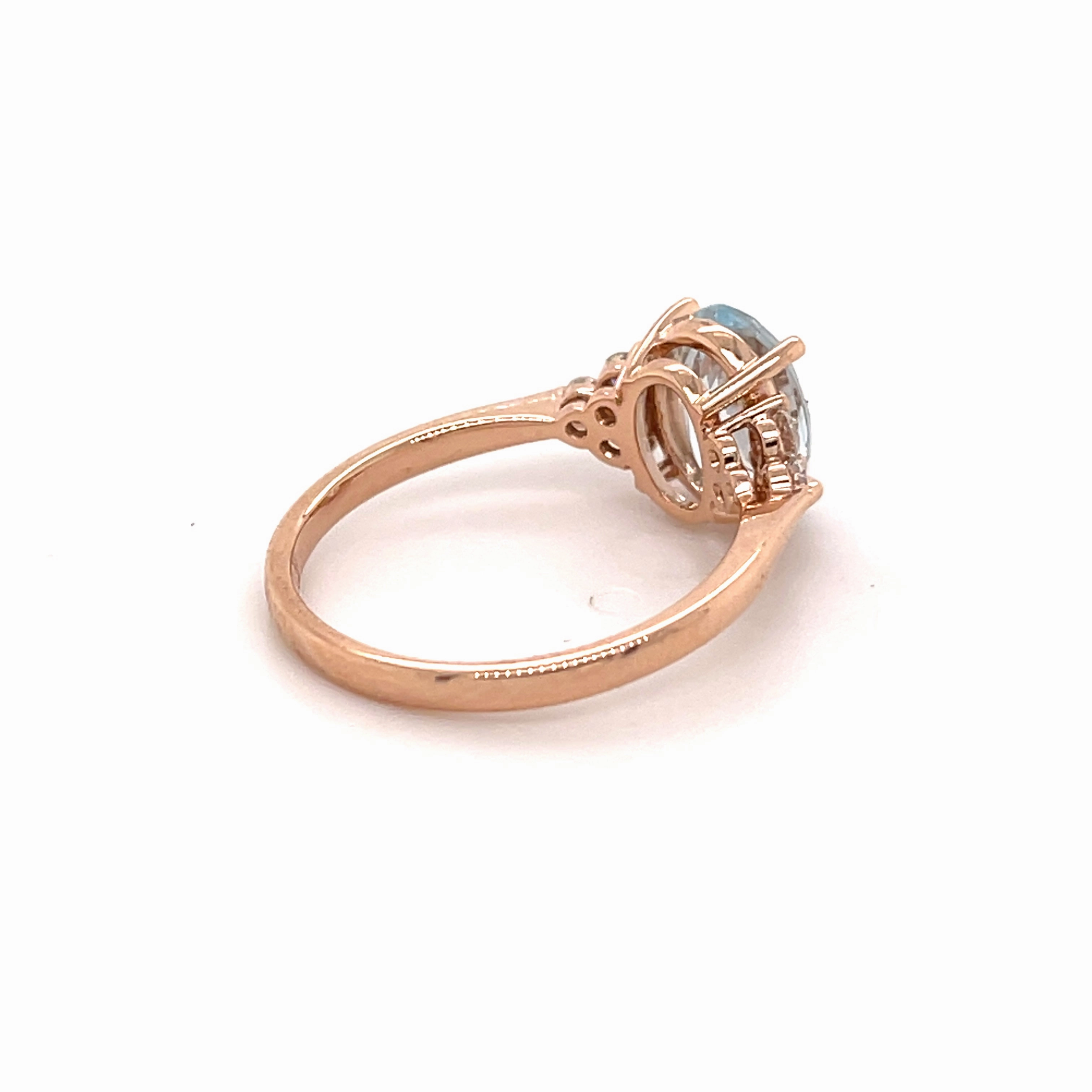 Coralia 14ct Rose Gold Aquamarine Ring