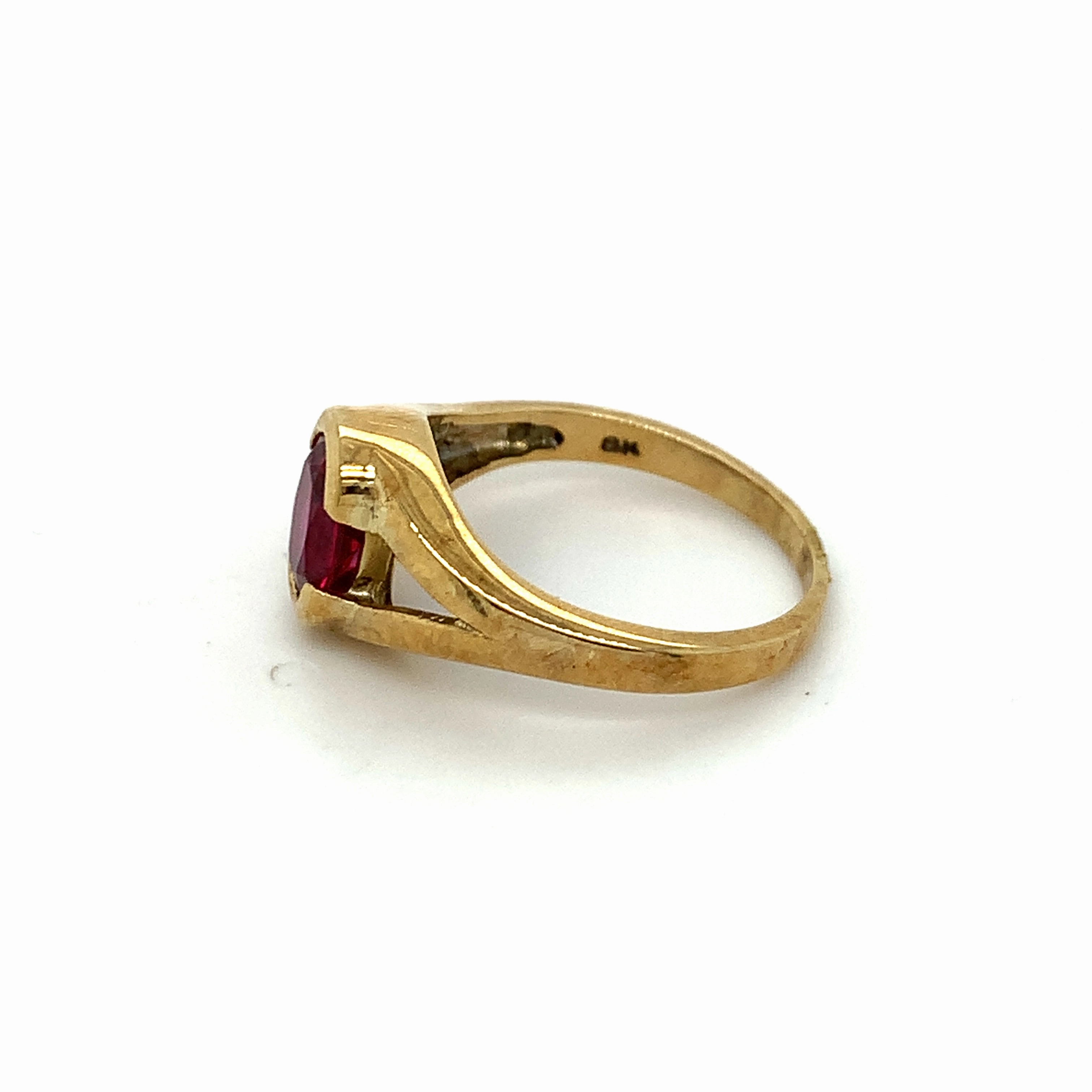 Created Ruby Gold Ring