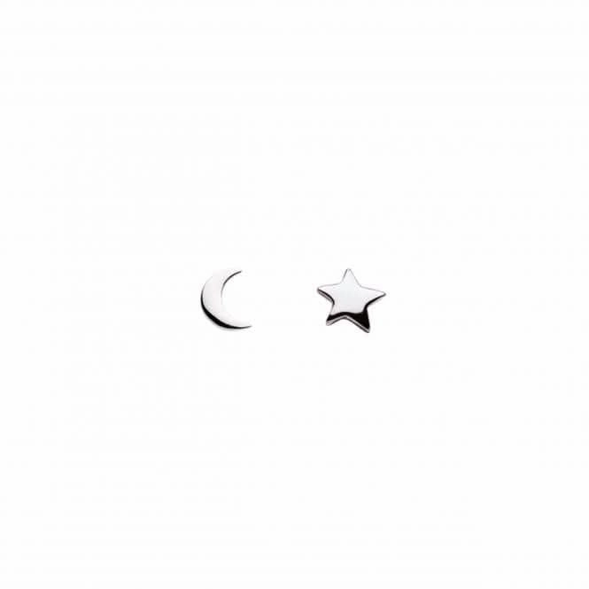 Crescent Moon and Star Stud Earrings 4766HP