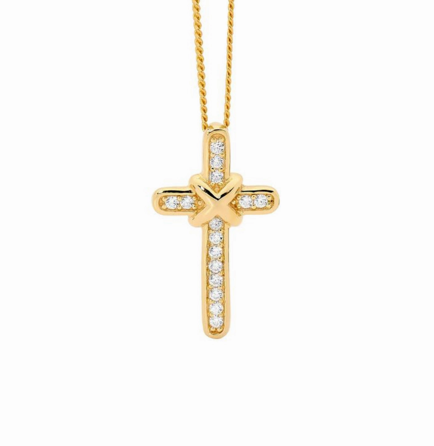 Cross with CZ Silver Pendant