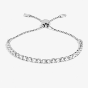 Cubic Zirconia Tennis Bar Silver Plated Bracelet 7890