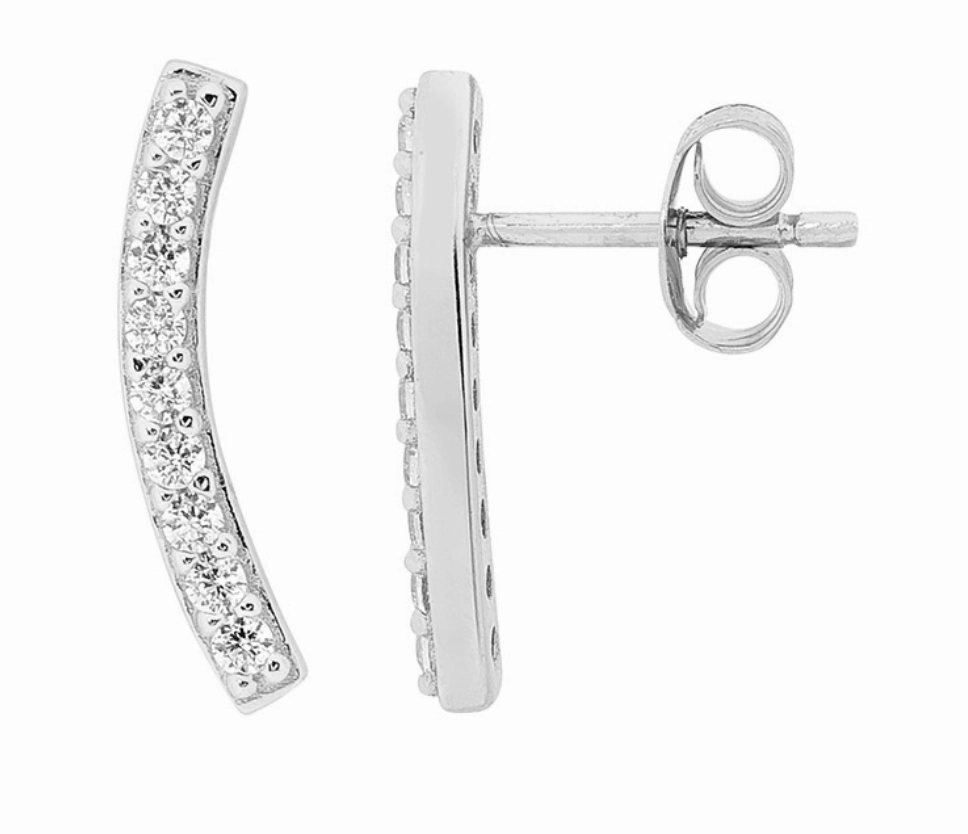 Curved CZ Earrings- 3 colours