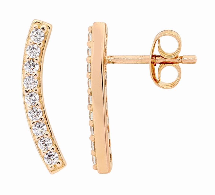 Curved CZ Earrings- 3 colours