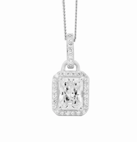 CZ Emerald Cut Pendant - 3 colours